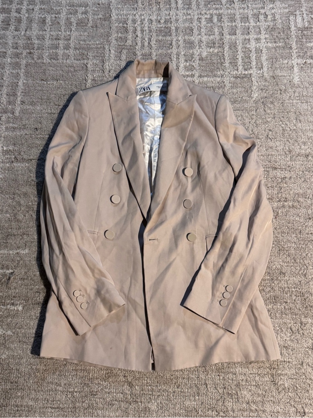 Zara Cream Satin-Look Blouse size women’s XS